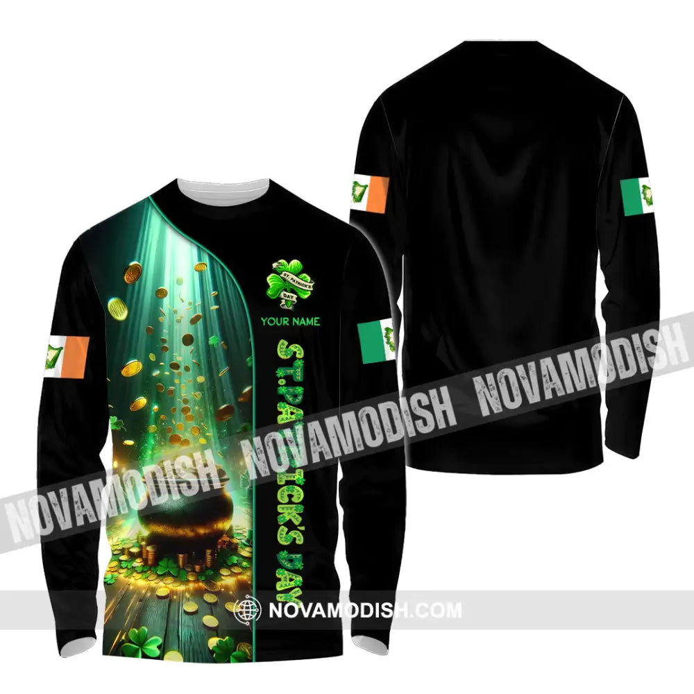 Unisex Shirt - Custom Text St.patrick’s Day Long Sleeve / S T-Shirt