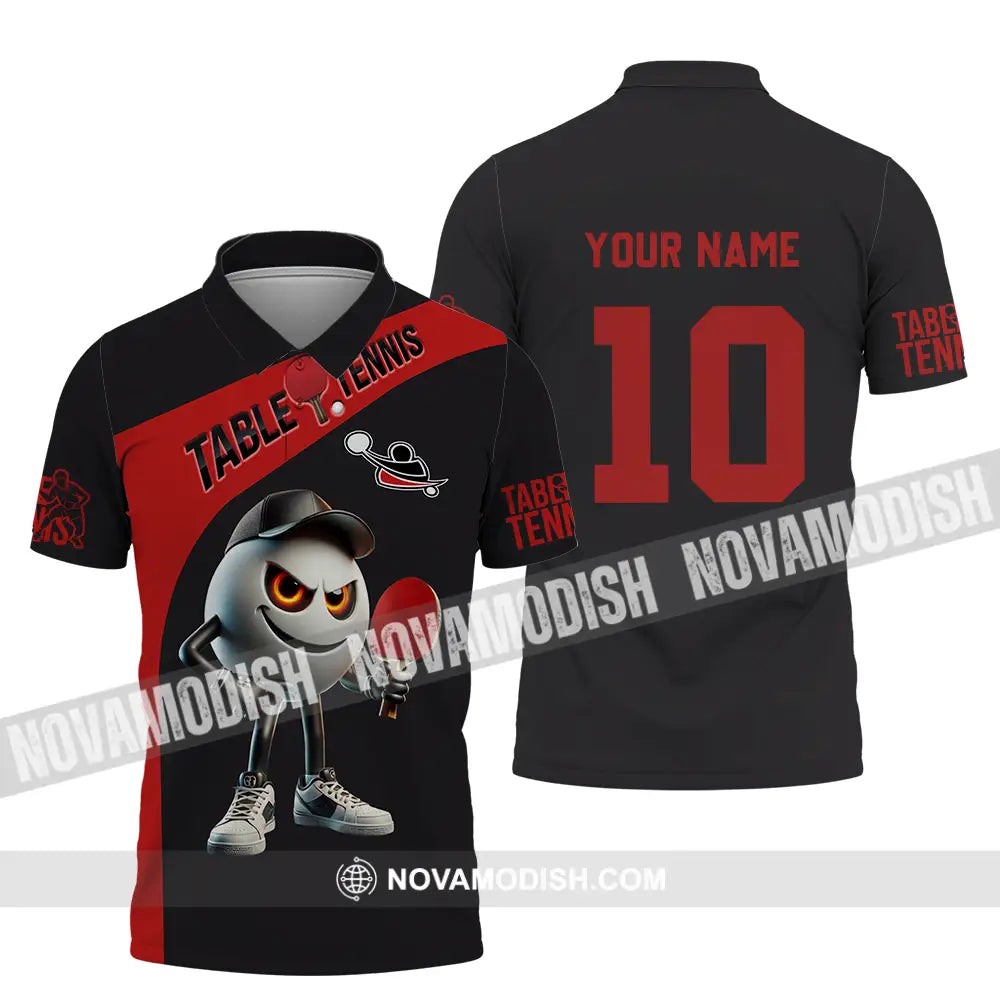 Unisex Shirt - Custom Text Table Tennis Polo / S T-Shirt