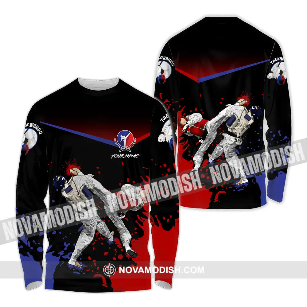 Unisex Shirt - Custom Text Shirt Taekwondo Shirt Long Sleeve Shirt / S T-shirt