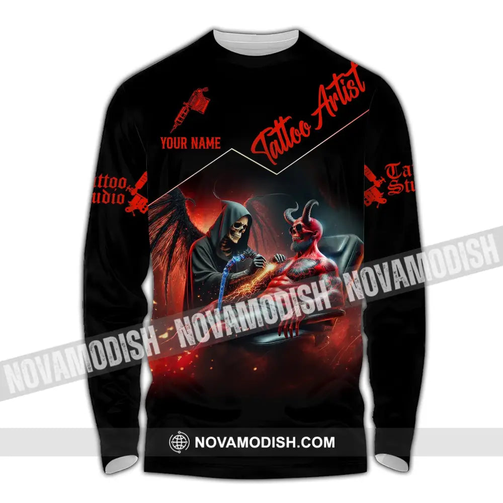 Unisex Shirt - Custom Text Tattoo Artist Long Sleeve / S T-Shirt