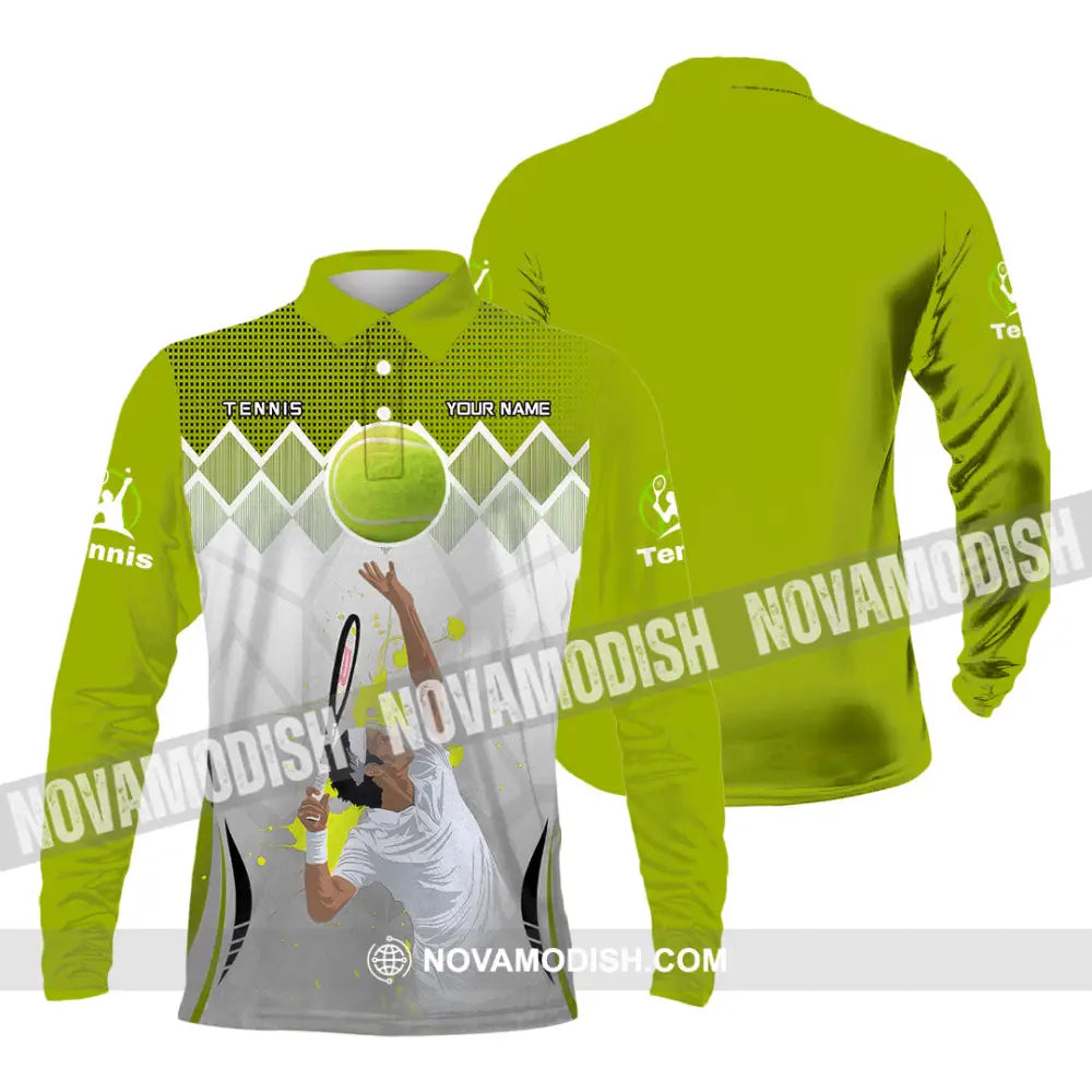 Unisex Shirt - Custom Text Shirt Tennis Long Sleeve Polo / S T-shirt
