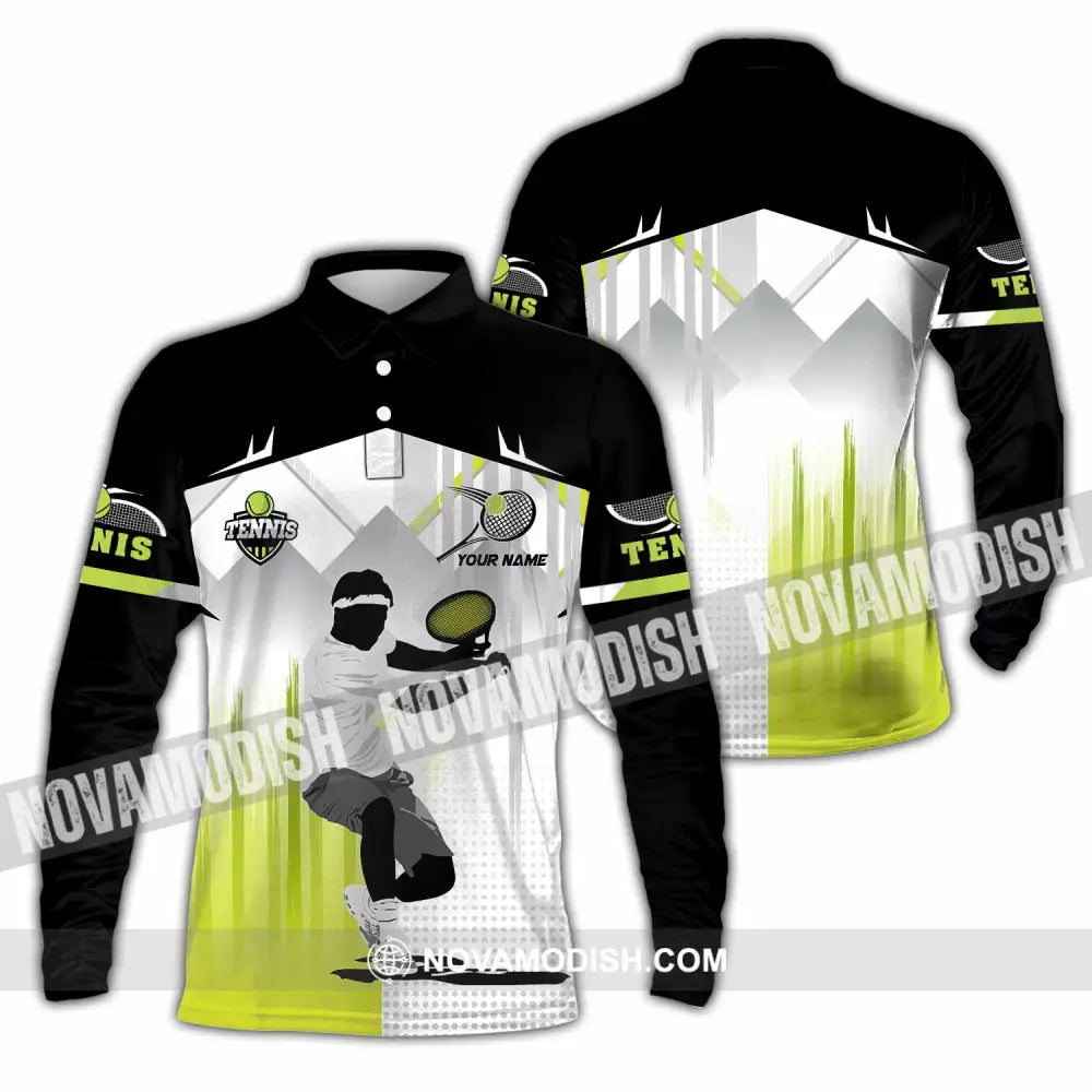 Unisex Shirt - Custom Text Shirt Tennis Shirt Long Sleeve Polo / S T-shirt