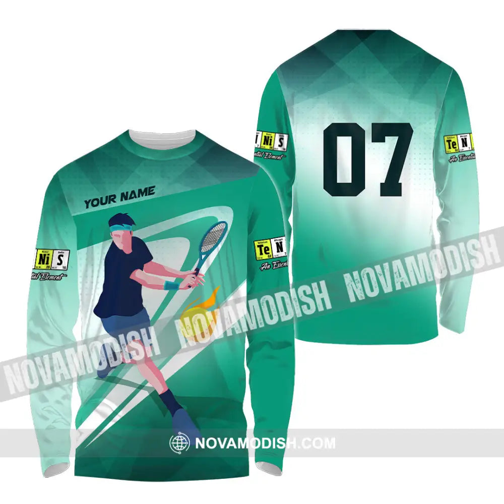 Unisex Shirt - Custom Text Shirt Tennis Shirt Long Sleeve Shirt / S T-shirt