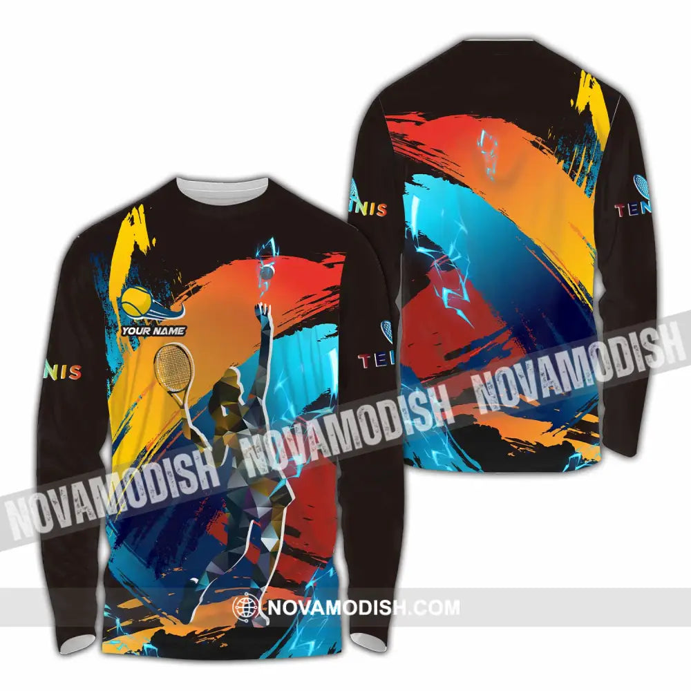 Unisex Shirt - Custom Text Shirt Tennis Shirt Long Sleeve Shirt / S T-shirt