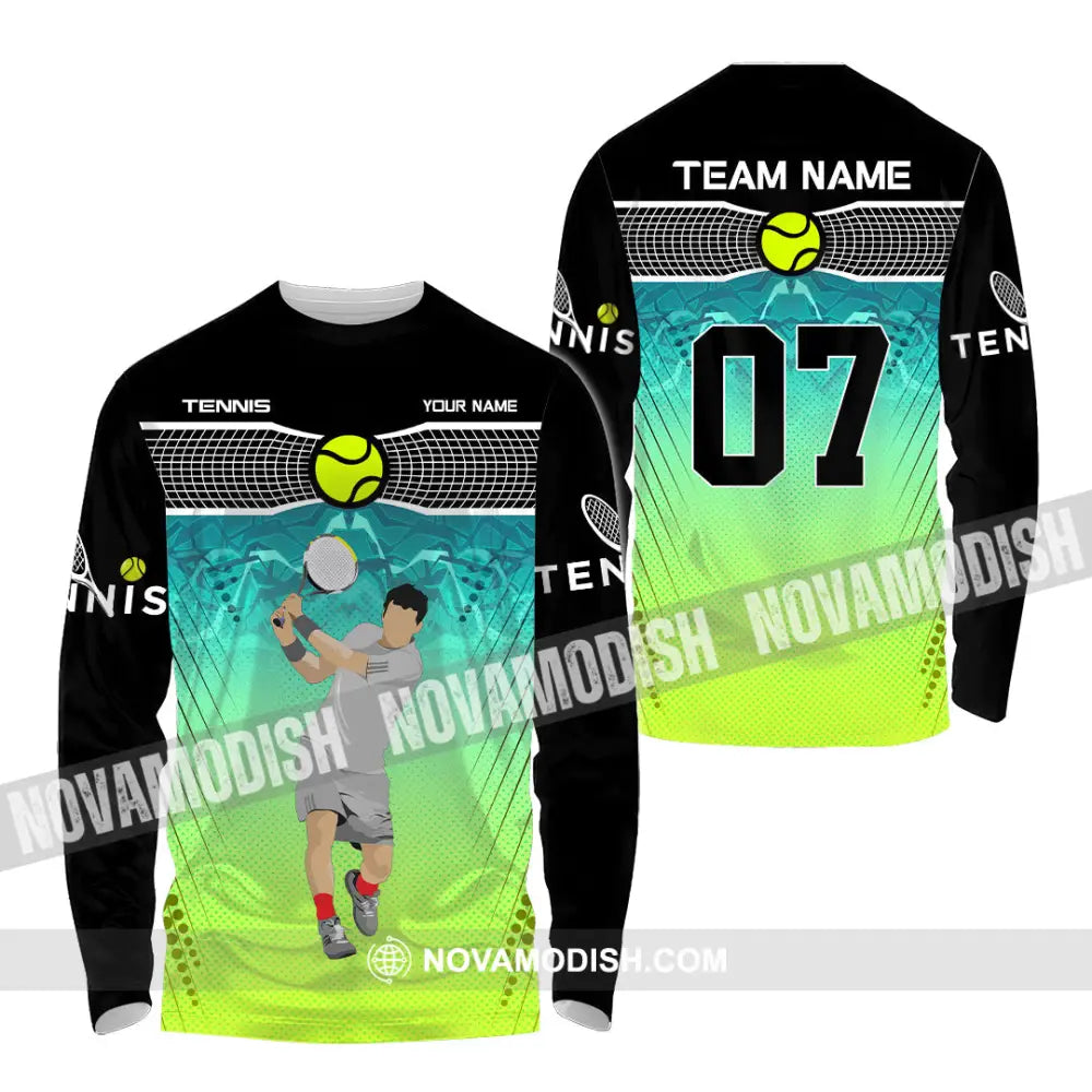 Unisex Shirt - Custom Text Shirt Tennis Shirt Long Sleeve Shirt / S T-shirt