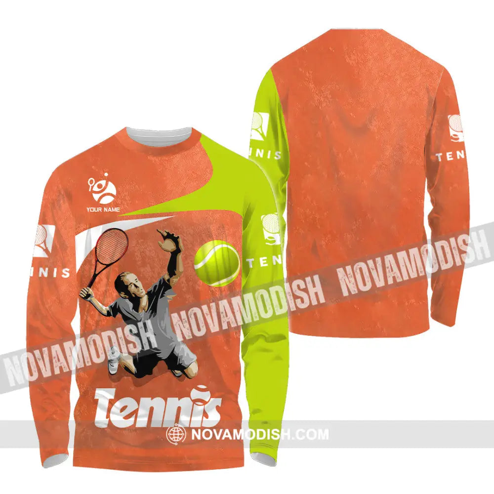 Unisex Shirt - Custom Text Shirt Tennis Long Sleeve Shirt / S T-shirt