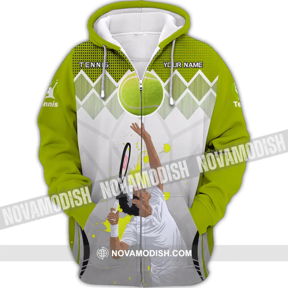 Unisex Shirt - Custom Text Shirt Tennis Zipper Hoodie / S T-shirt