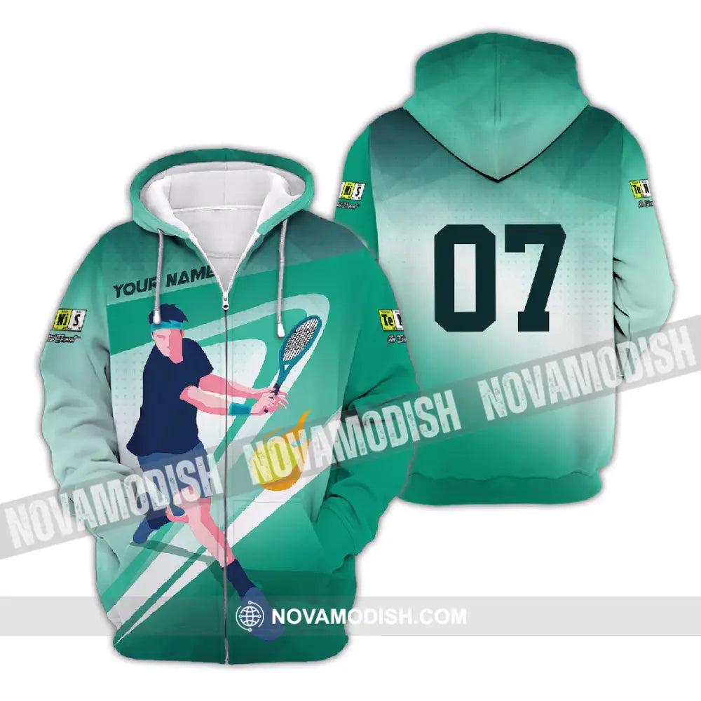 Unisex Shirt - Custom Text Shirt Tennis Shirt Zipper Hoodie / S T-shirt