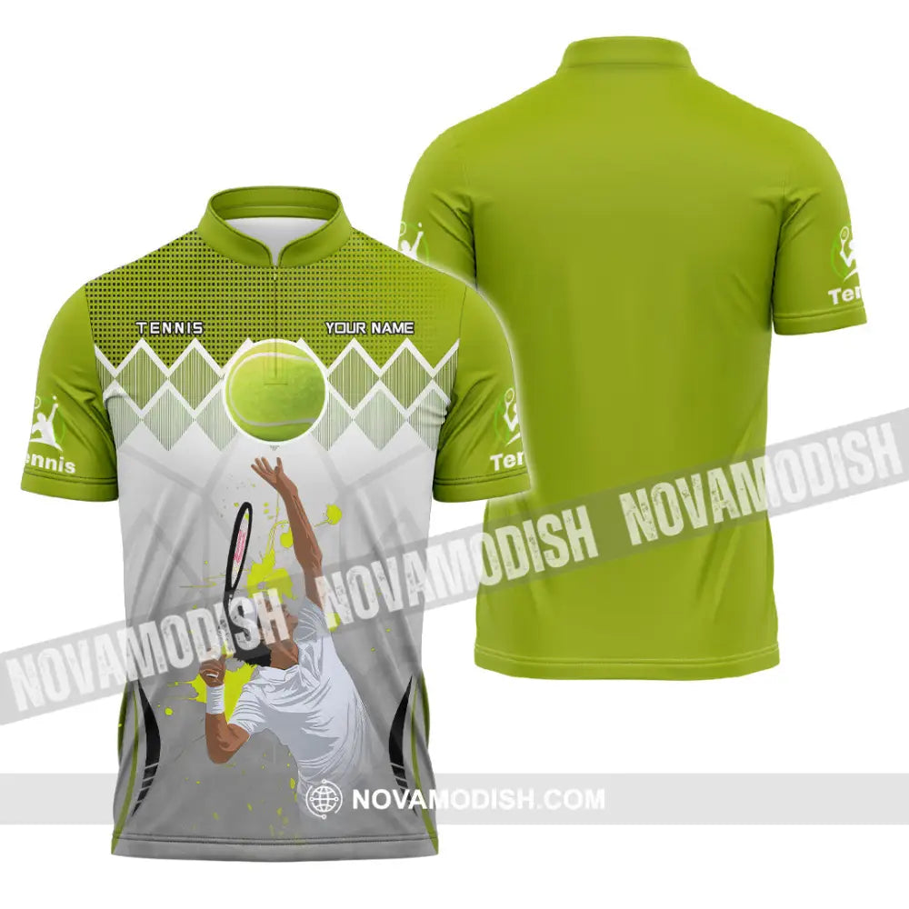 Unisex Shirt - Custom Text Shirt Tennis Zipper Polo Shirt / S T-shirt
