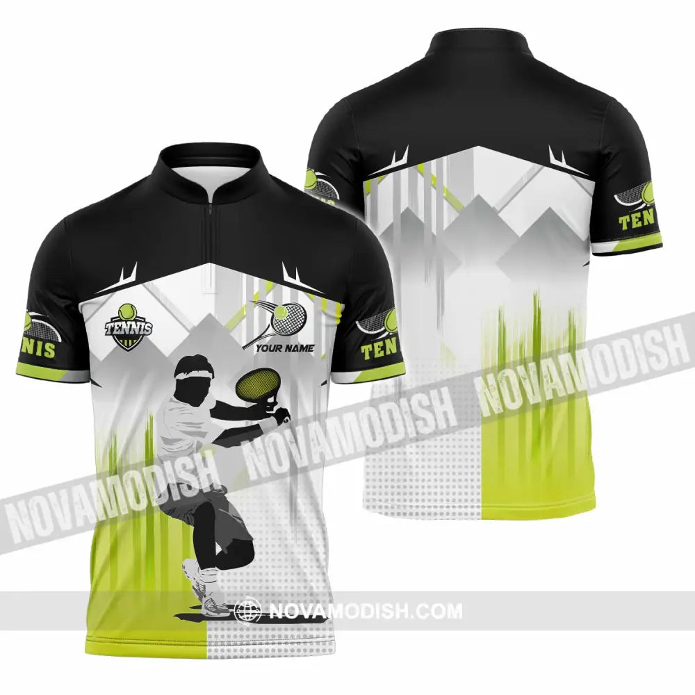 Unisex Shirt - Custom Text Shirt Tennis Shirt Zipper Polo Shirt / S T-shirt