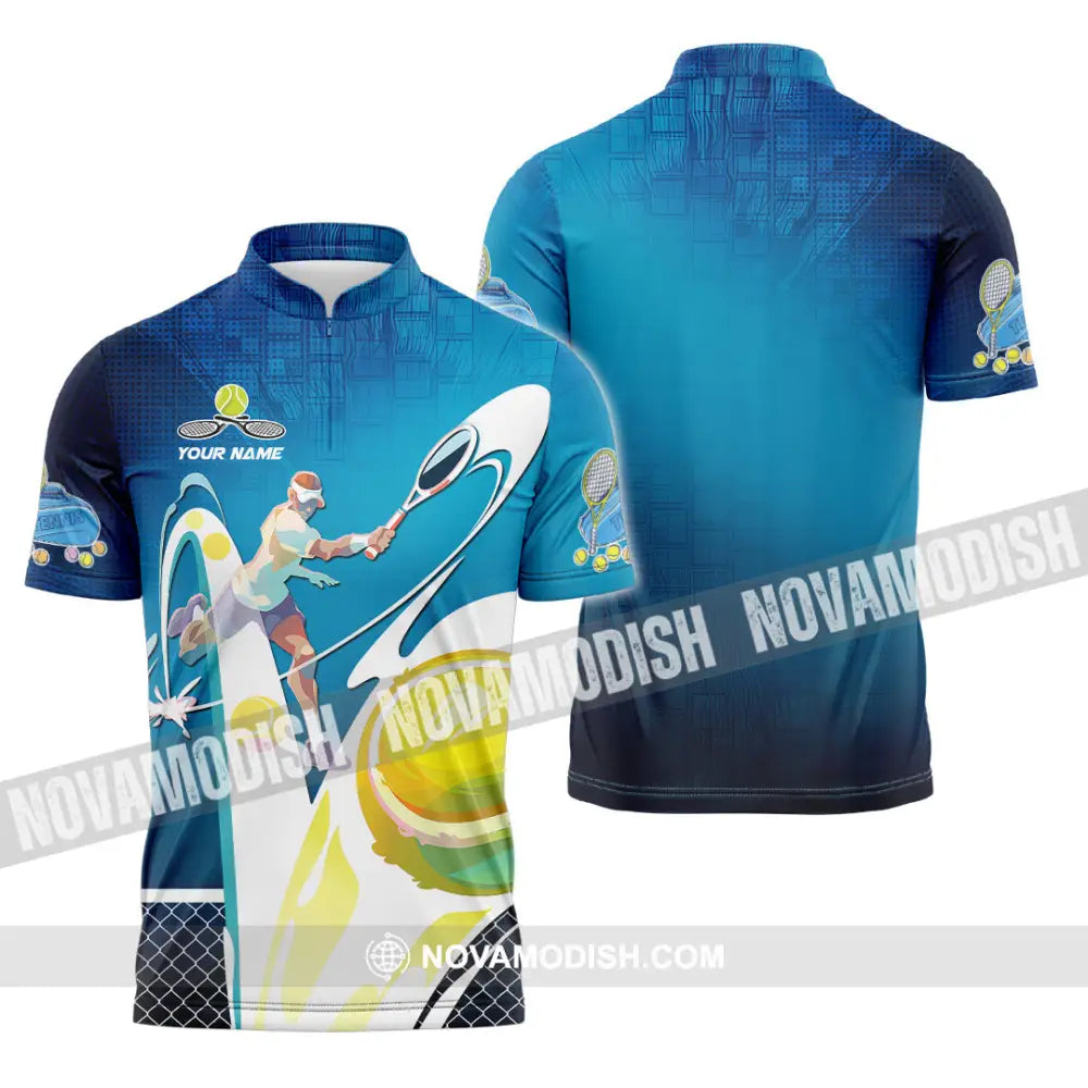 Unisex Shirt - Custom Text Shirt Tennis Shirt Zipper Polo Shirt / S T-shirt