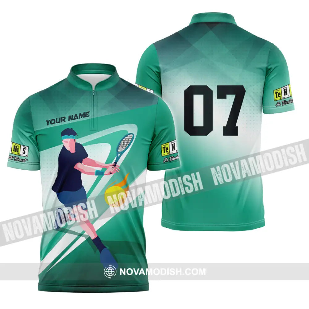 Unisex Shirt - Custom Text Shirt Tennis Shirt Zipper Polo Shirt / S T-shirt