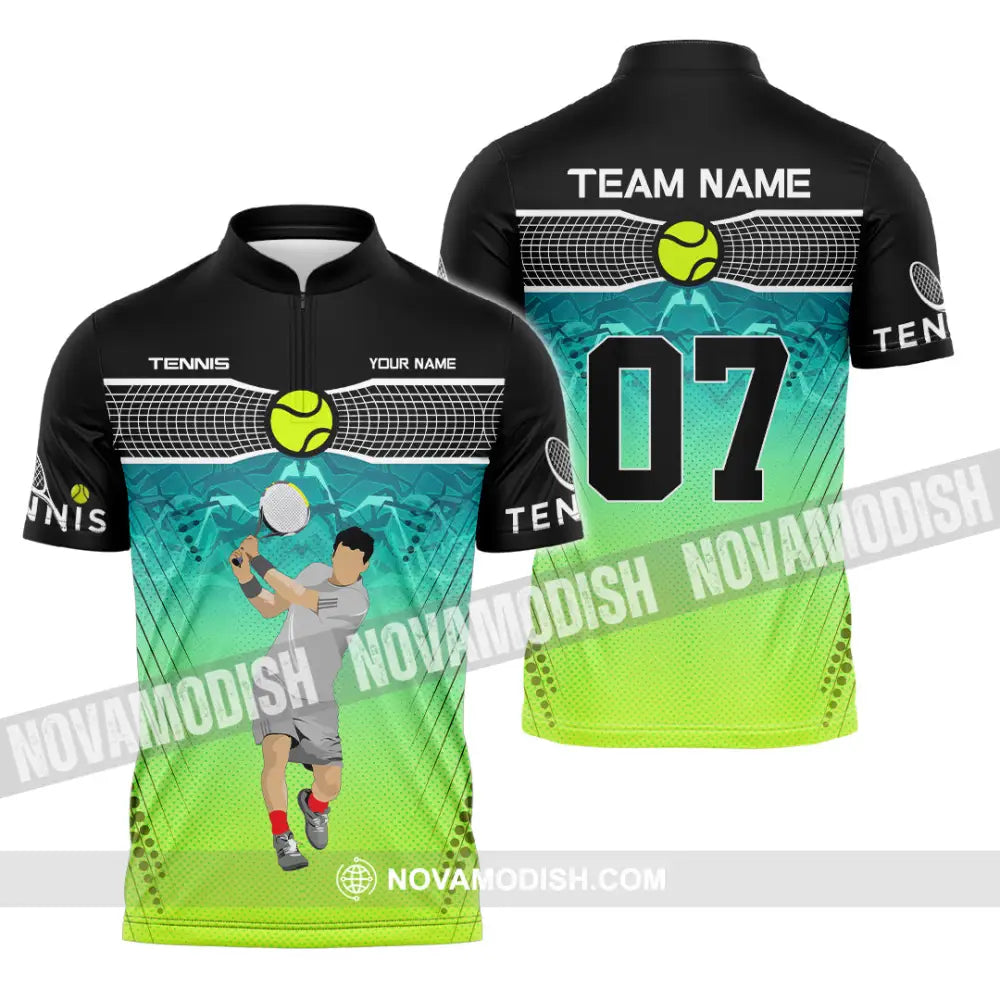 Unisex Shirt - Custom Text Shirt Tennis Shirt Zipper Polo Shirt / S T-shirt