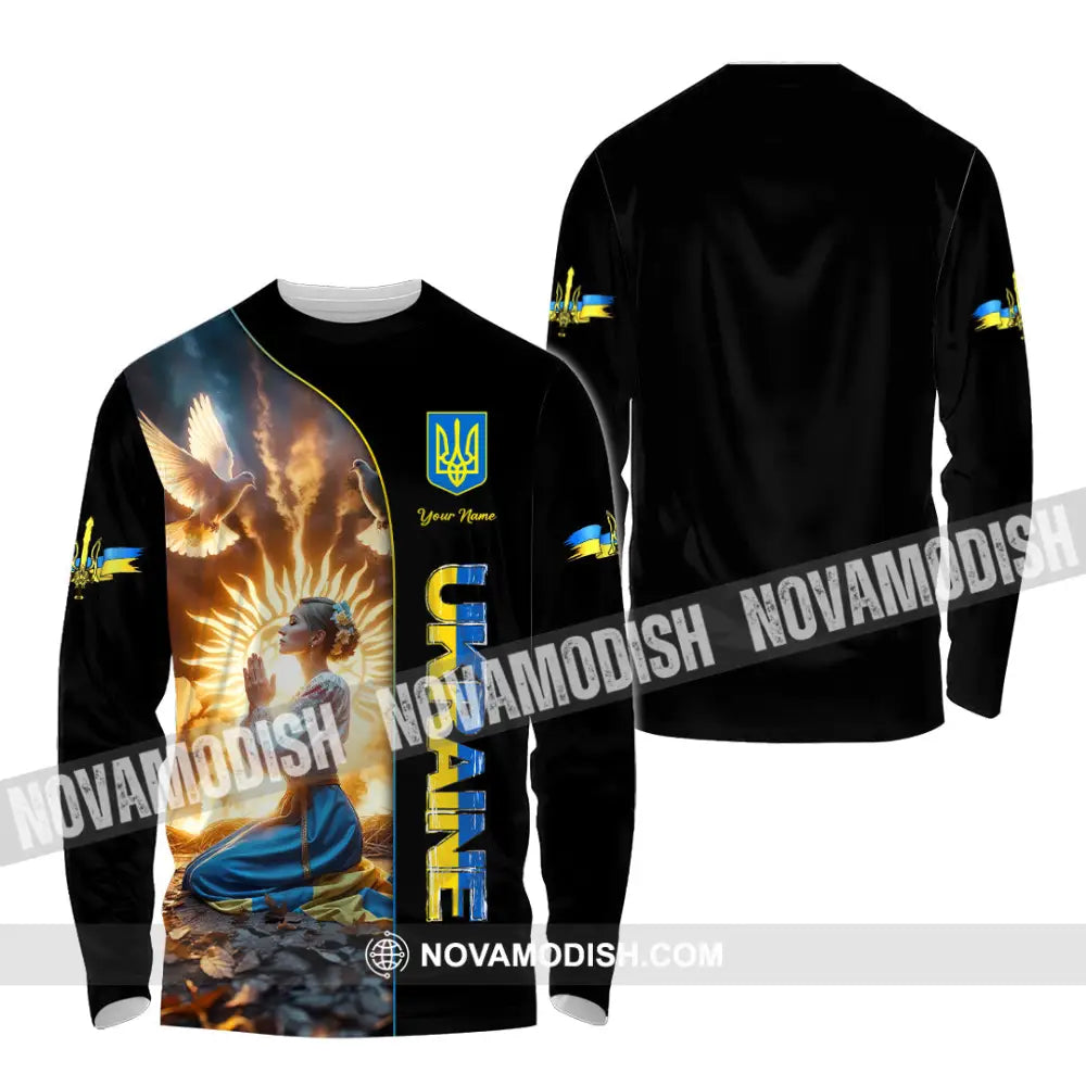 Unisex Shirt - Custom Text Shirt Ukraine Shirt Long Sleeve Shirt / S T-shirt