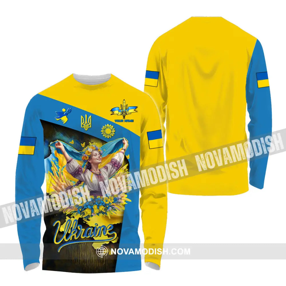 Unisex Shirt - Custom Text Shirt Ukraine Shirt Long Sleeve Shirt / S T-shirt