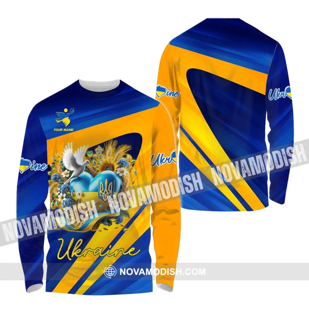 Unisex Shirt - Custom Text Shirt Ukraine Shirt Long Sleeve Shirt / S T-shirt