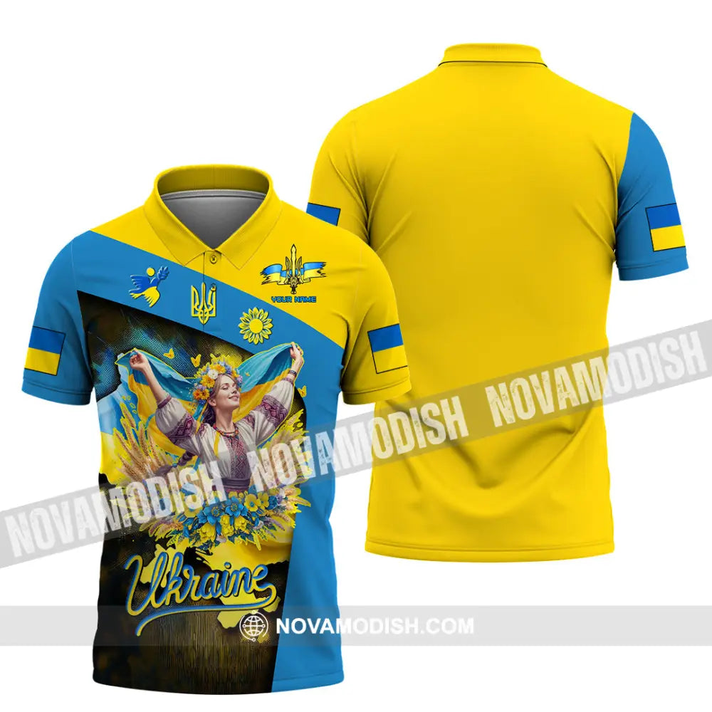Unisex Shirt - Custom Text Shirt Ukraine Shirt Polo Shirt / S T-shirt