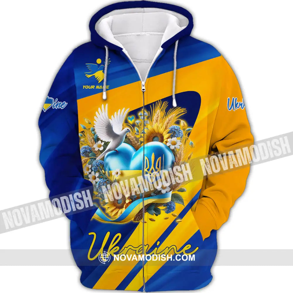 Unisex Shirt - Custom Text Shirt Ukraine Shirt Zipper Hoodie / S T-shirt