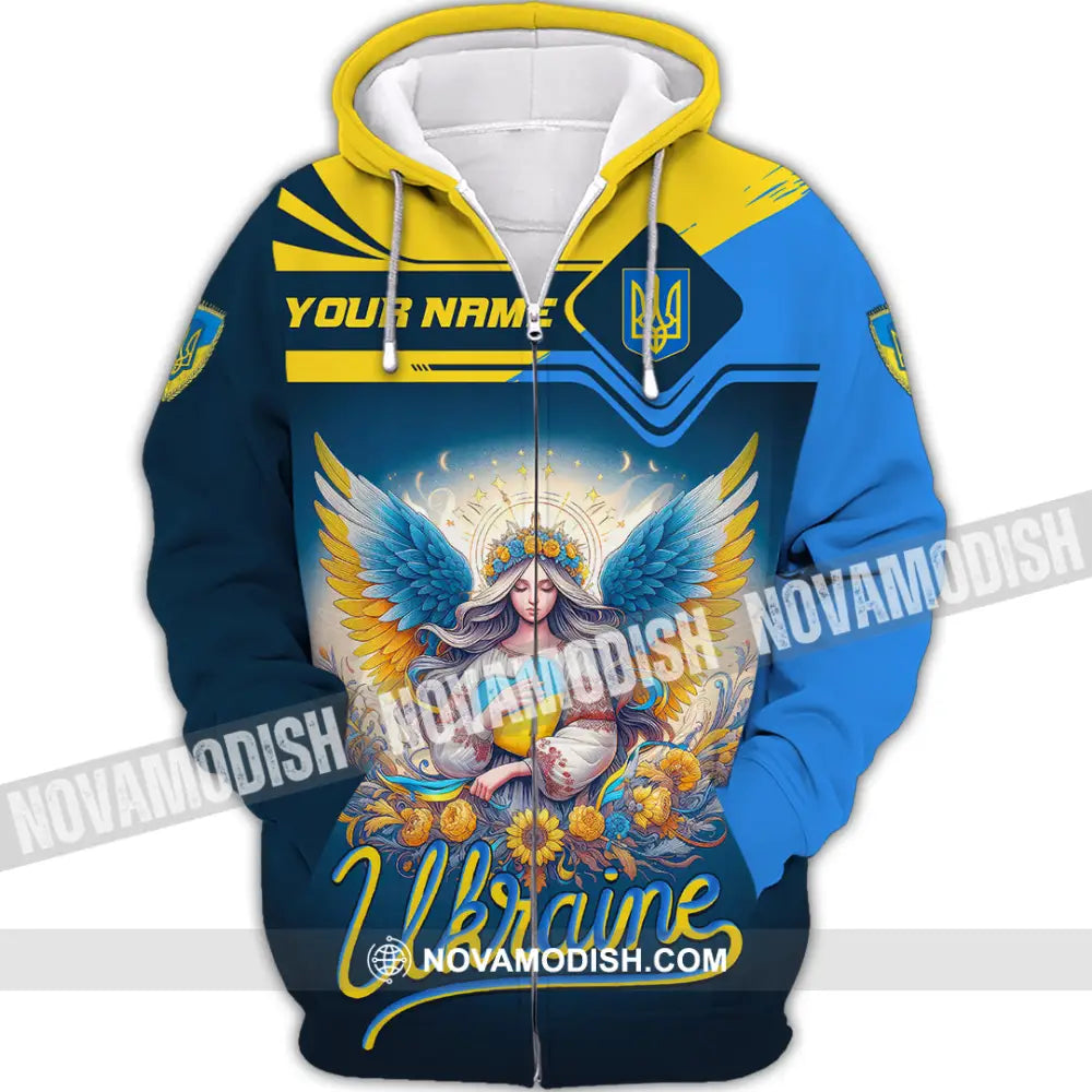 Unisex Shirt - Custom Text Shirt Ukraine Shirt Zipper Hoodie / S T-shirt