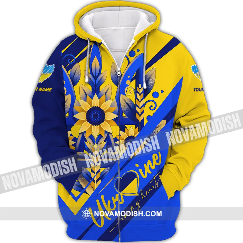 Unisex Shirt - Custom Text Shirt Ukraine Shirt Zipper Hoodie / S T-shirt