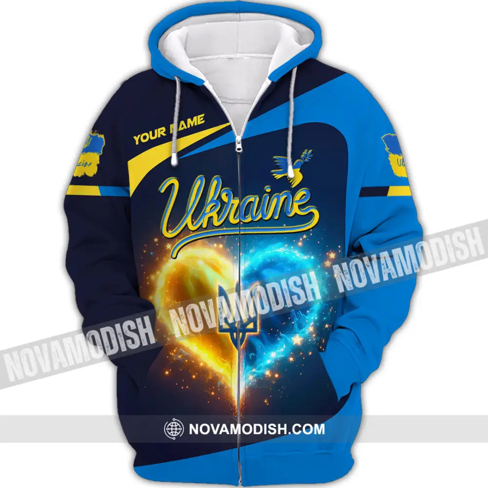 Unisex Shirt - Custom Text Shirt Ukraine Shirt Zipper Hoodie / S T-shirt
