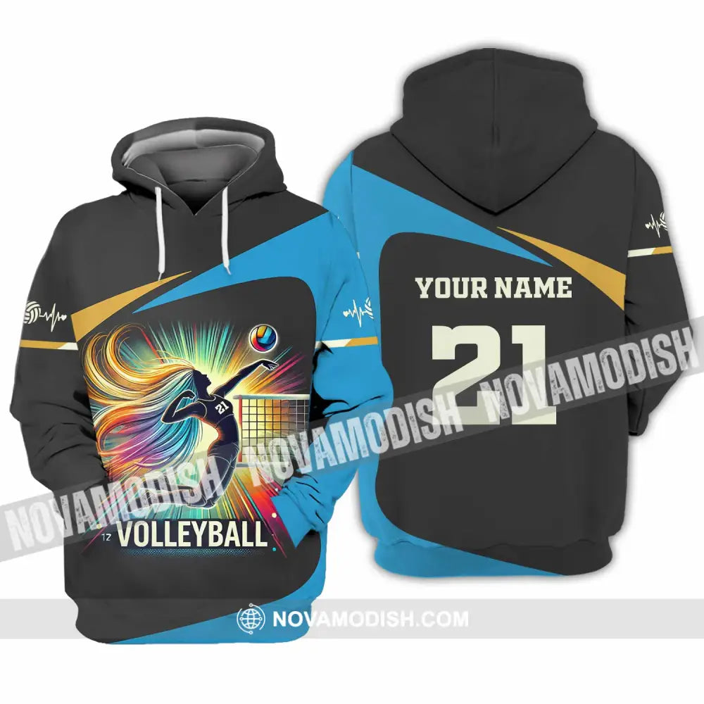 Unisex Shirt - Custom Text Shirt Volleyball Shirt Hoodie / S T-shirt