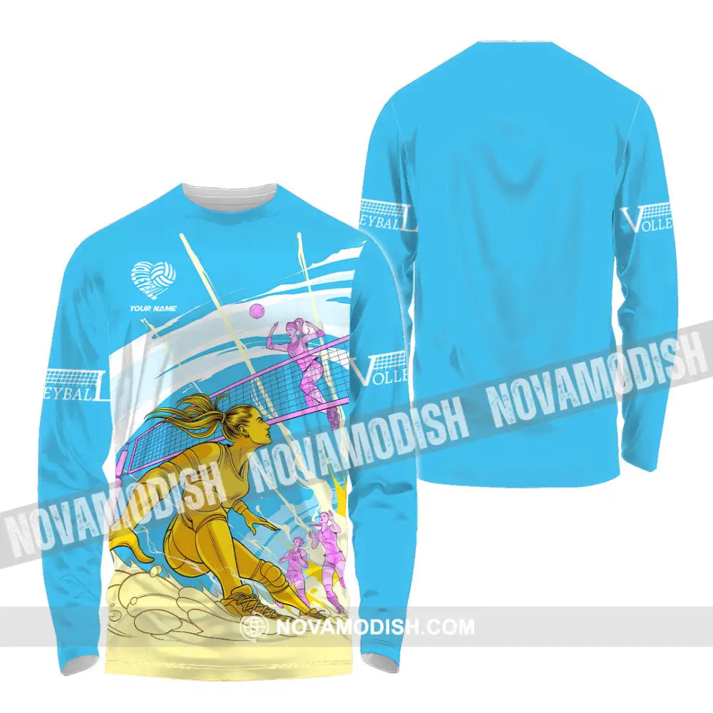 Unisex Shirt - Custom Text Volleyball Long Sleeve / S T-Shirt