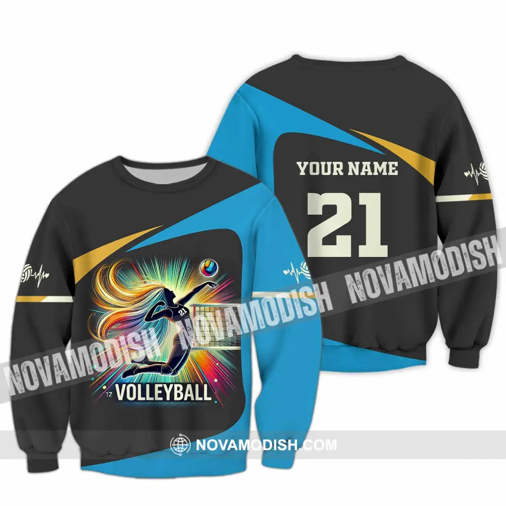 Unisex Shirt - Custom Text Shirt Volleyball Shirt Long Sleeve / S T-shirt