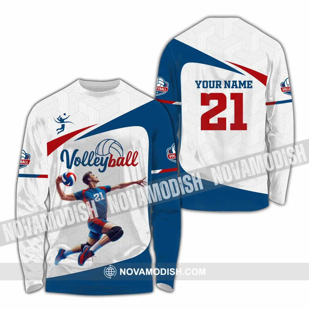 Unisex Shirt - Custom Text Shirt Volleyball Shirt Long Sleeve Shirt / S T-shirt