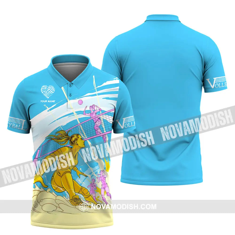 Unisex Shirt - Custom Text Volleyball Polo / S T-Shirt