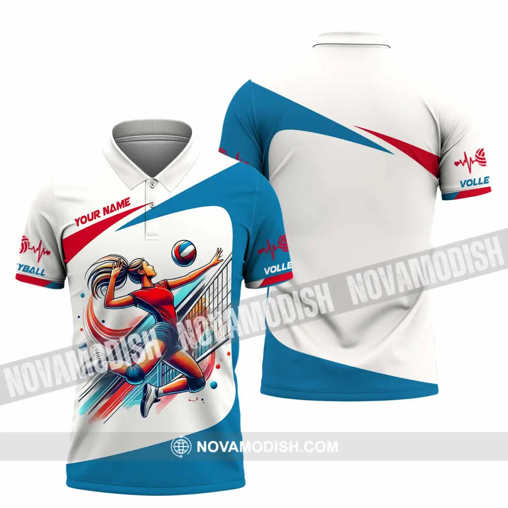 Unisex Shirt - Custom Text Shirt Volleyball Polo Shirt / S T-shirt