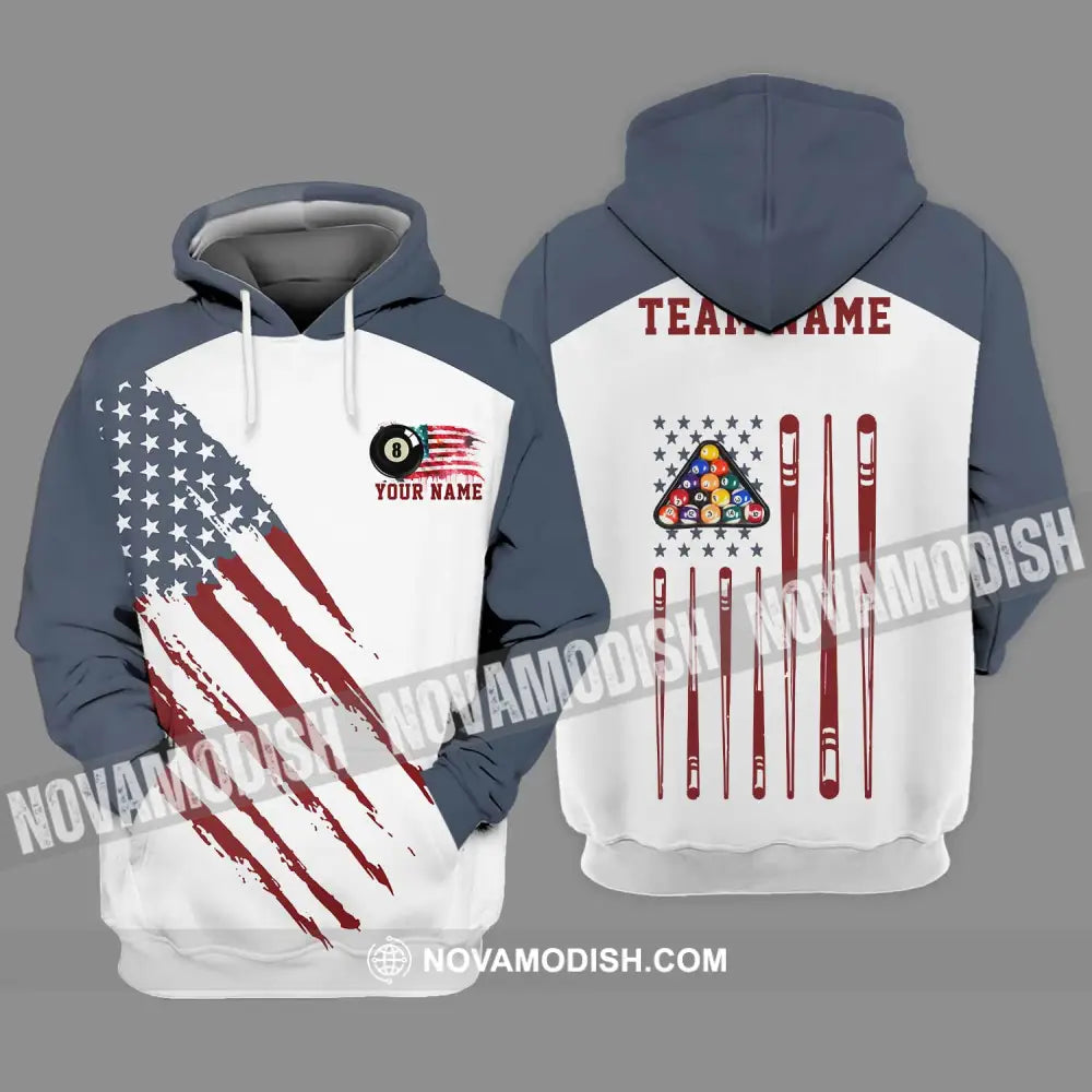 Unisex Shirt - Custom Texts Billiard Player Sport Shirt Cue Hoodie / S T-shirt