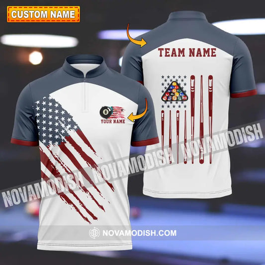Unisex Shirt - Custom Texts Billiard Player Sport Shirt Cue T-shirt