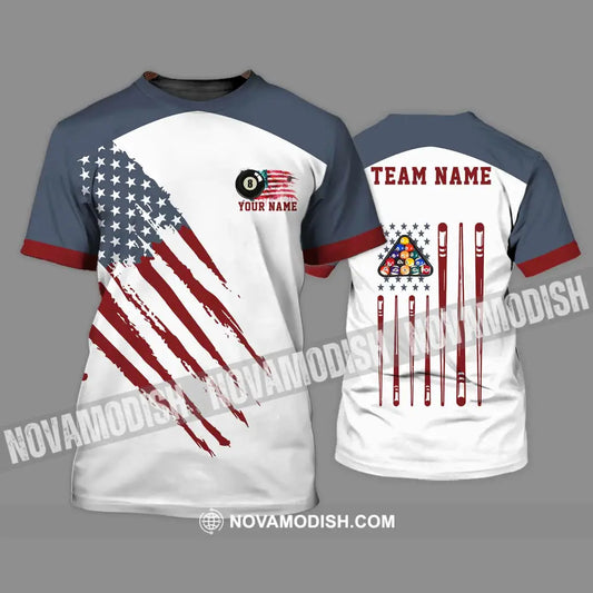 Unisex Shirt - Custom Texts Billiard Player Sport Shirt Cue T-Shirt / S T-shirt