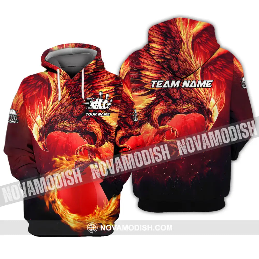 Unisex Shirt - Custom Texts Fire Bird Billiard Sport Shirt Hoodie / S T-shirt