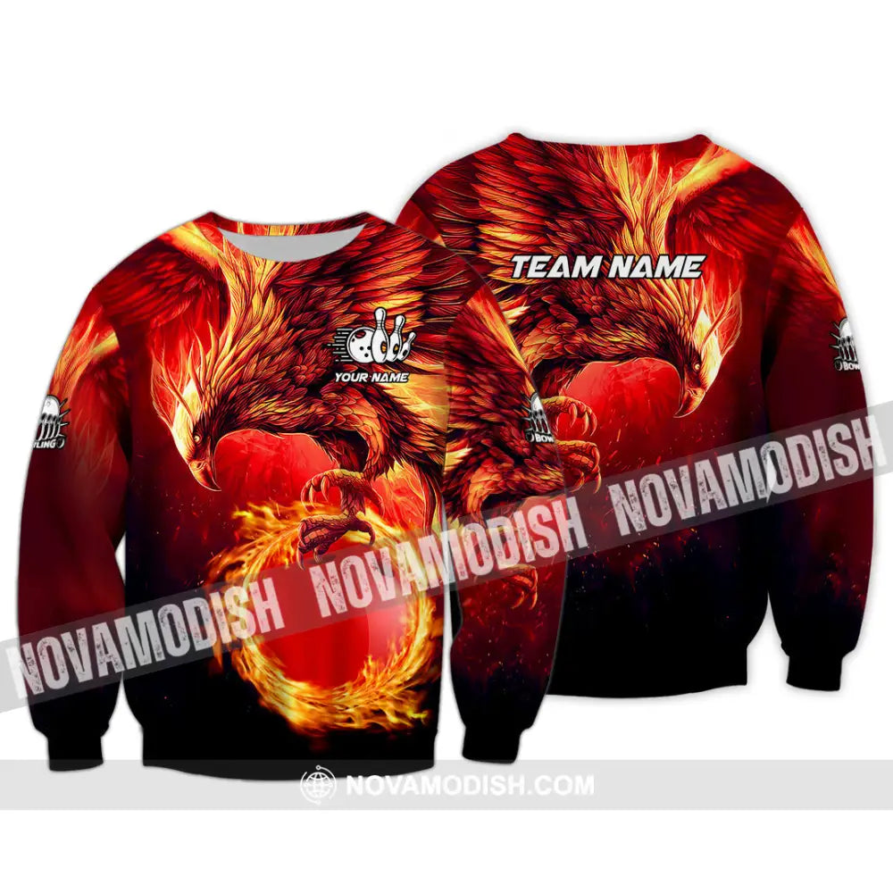 Unisex Shirt - Custom Texts Fire Bird Billiard Sport Shirt Long Sleeve / S T-shirt