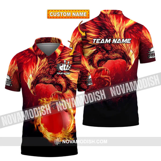 Unisex Shirt - Custom Texts Fire Bird Billiard Sport Shirt T-shirt