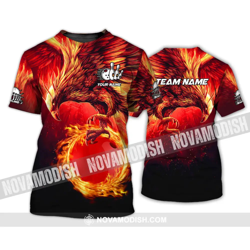 Unisex Shirt - Custom Texts Fire Bird Billiard Sport Shirt T-Shirt / S T-shirt