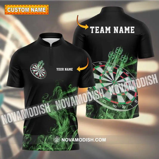 Unisex Shirt - Custom Texts Green Darts Player Sport Shirt T-shirt