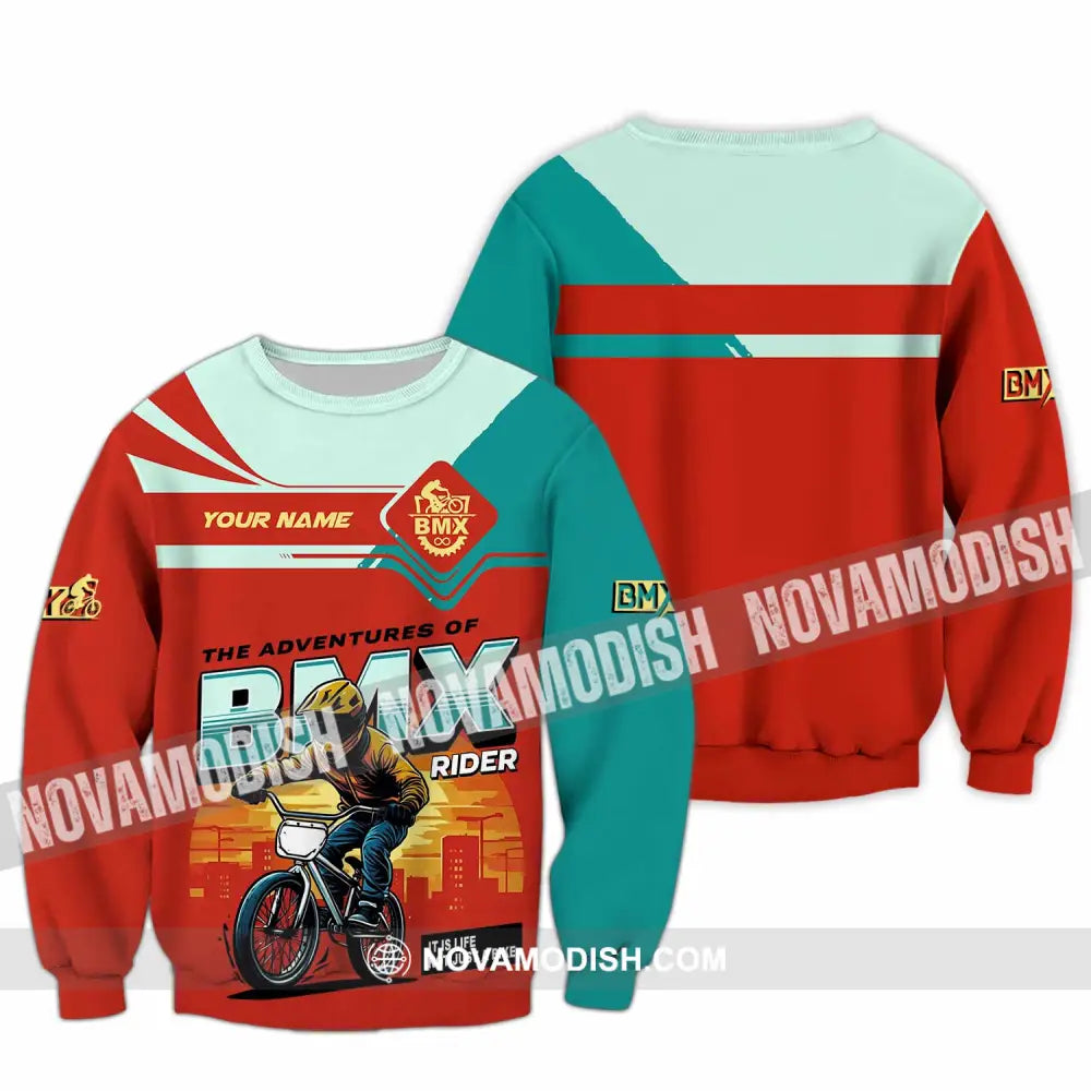 Unisex Shirt - Custom The Adventures Of BMX Rider Shirt Long Sleeve / S T-shirt