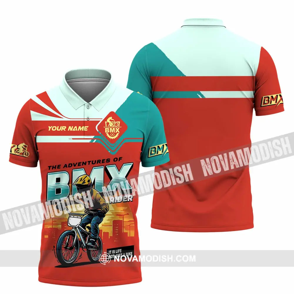 Unisex Shirt - Custom The Adventures Of BMX Rider Shirt Polo Shirt / S T-shirt