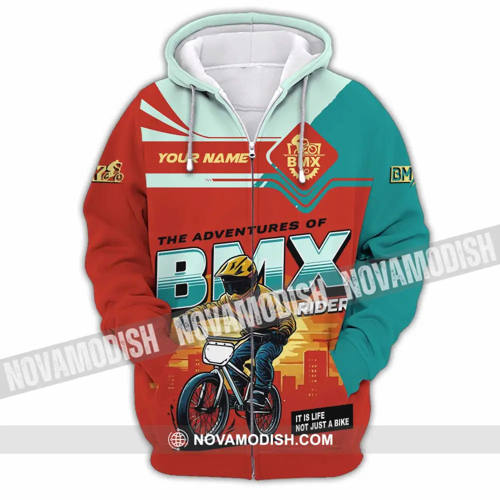 Unisex Shirt - Custom The Adventures Of BMX Rider Shirt Zipper Hoodie / S T-shirt