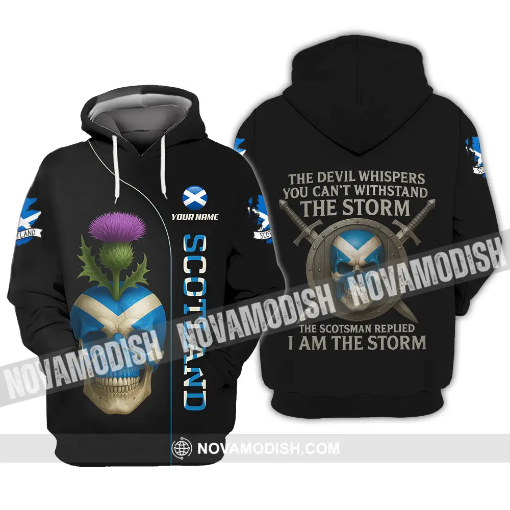 Unisex Shirt - Custom The Devil Whispers You Cannot Withstand The Storm Scotland Shirt Hoodie / S T-shirt