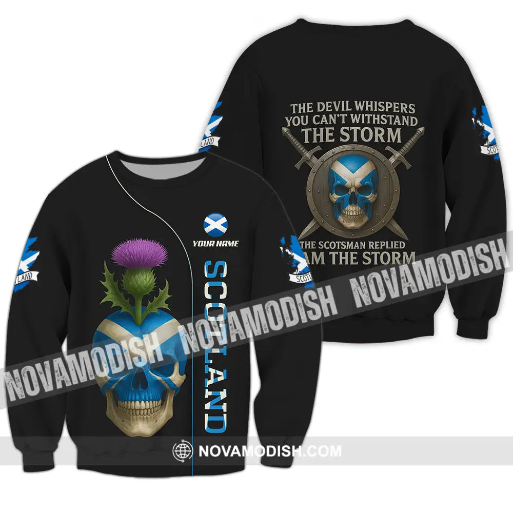 Unisex Shirt - Custom The Devil Whispers You Cannot Withstand The Storm Scotland Shirt Long Sleeve / S T-shirt