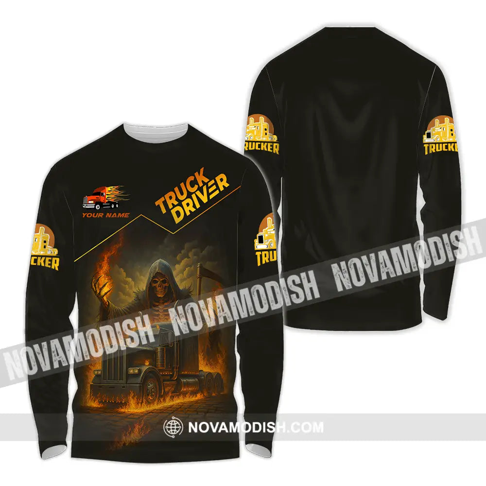 Unisex Shirt - Custom Truck Driver Shirt Long Sleeve Shirt / S T-shirt
