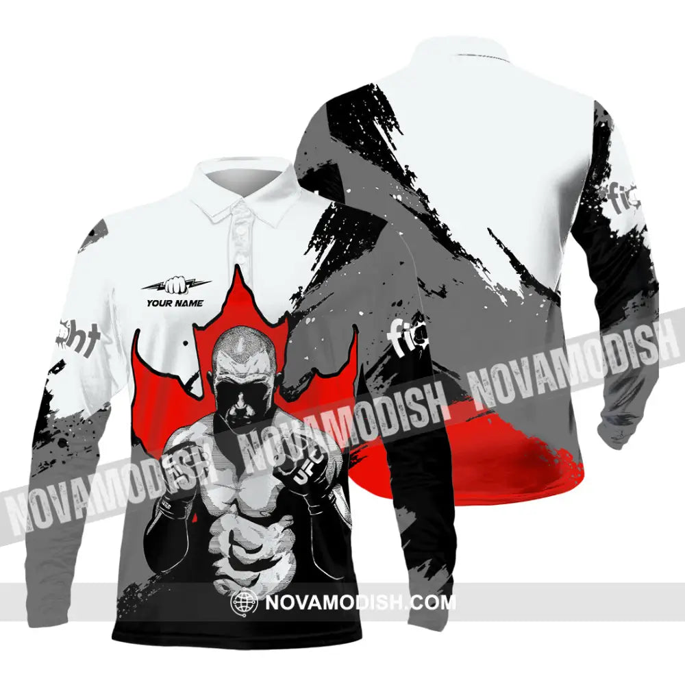 Unisex Shirt - Custom Try Your Hard Fight Man Sport Shirt Long Sleeve Polo / S T-shirt