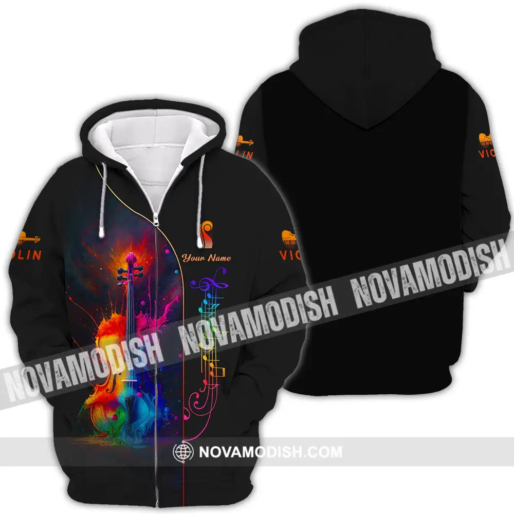 Unisex Shirt - Custom Violin Lover Shirt Zipper Hoodie / S T-shirt