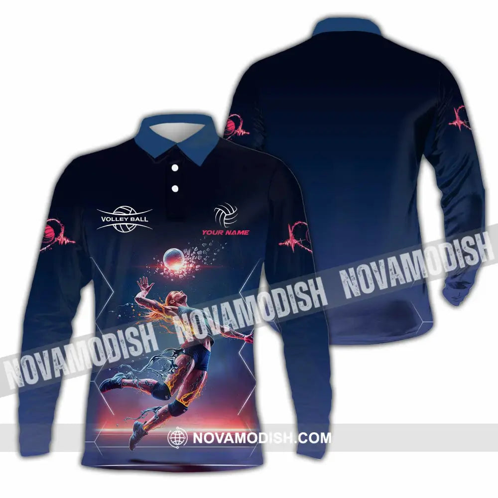 Unisex Shirt - Custom Volleyball Shirt Long Sleeve Polo / S T-shirt