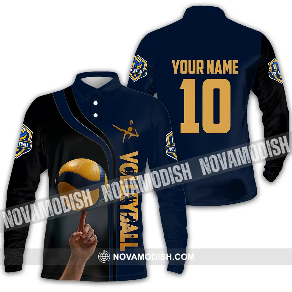 Unisex Shirt - Custom Volleyball Shirt Long Sleeve Polo / S T-shirt