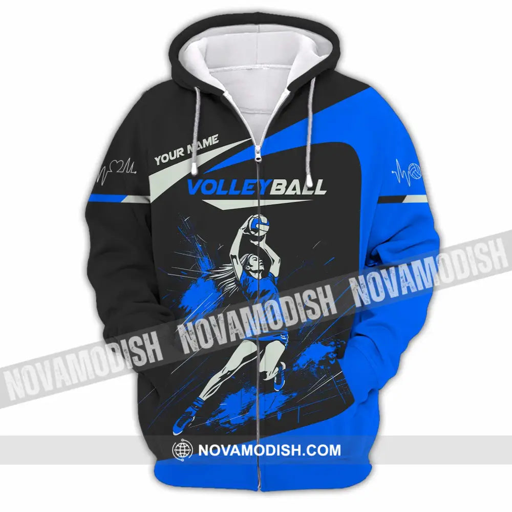 Unisex Shirt - Custom Volleyball Lover Sport Shirt Zipper Hoodie / S T-shirt